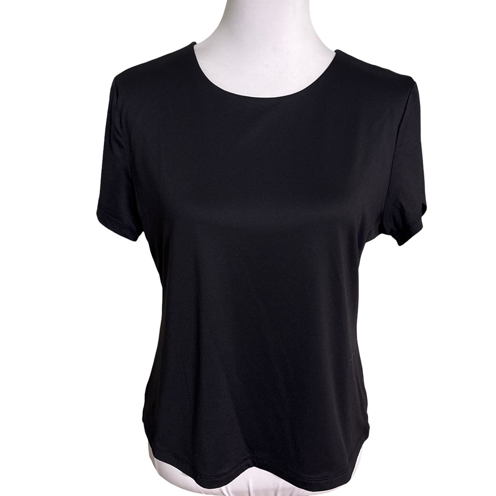 Tahari Black Short Sleeve Blouse
